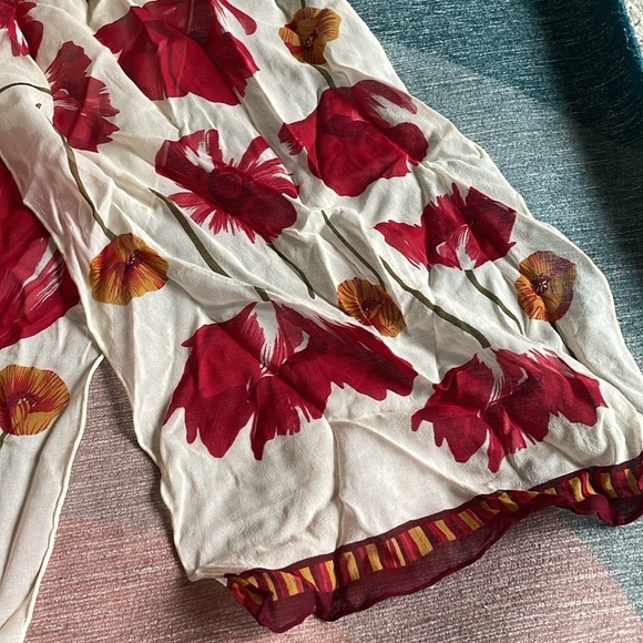 (2) Vintage Halston & Casual Floral Silk Bohemian Paisley Scarf Hair Wrap - Picture 4 of 10